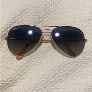 Blue Gold Ray-Ban aviators polarized